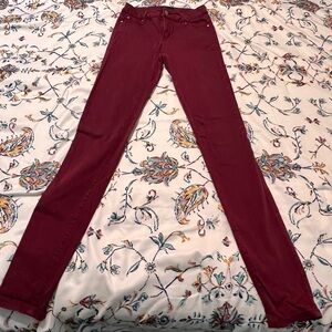 Skinny, maroon Pink Celebrity pants